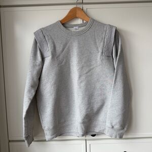 Clare V Gray Channel Quilted Sweater